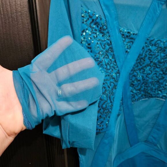 Weissman NWOT adult XL costume leotard jazz solo lyrical mesh sleeves - Picture 4 of 9